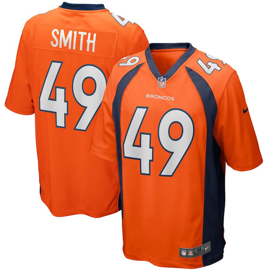 Men Denver Broncos #49 Dennis Smith Nike Orange Game Retired Player NFL Jersey